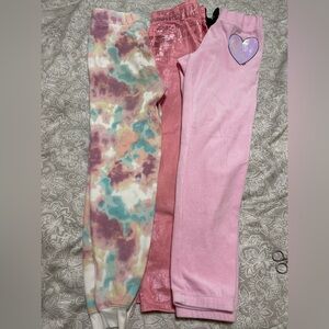 Justice Pink and Multicolor Kids Leggings Trio